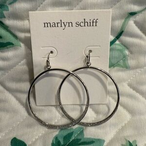 Marlyn Schiff Silver Large Hoop Earrings NWT